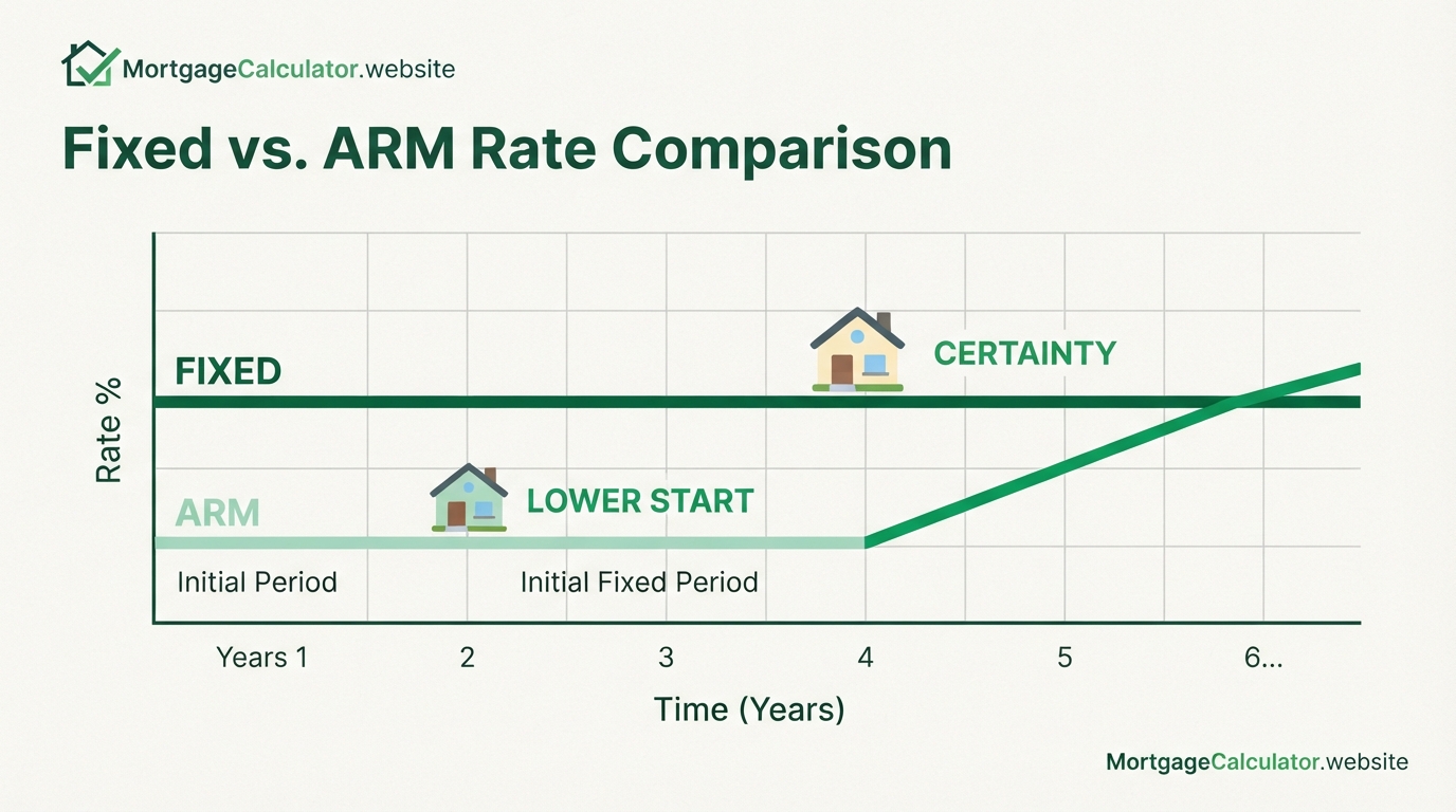 ARM vs fixed-rate mortgage comparison