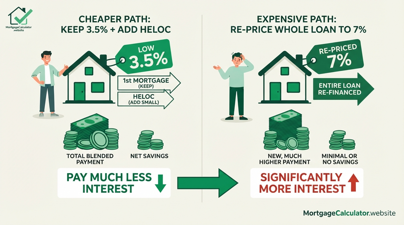 Cash-out refinance vs HELOC when mortgage rates are high