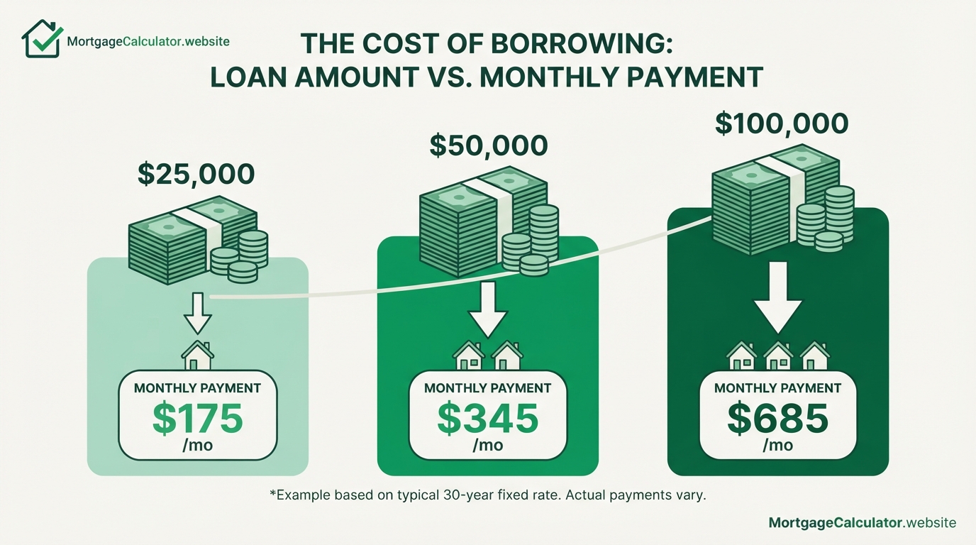 Monthly cost of borrowing cash in a cash-out refinance