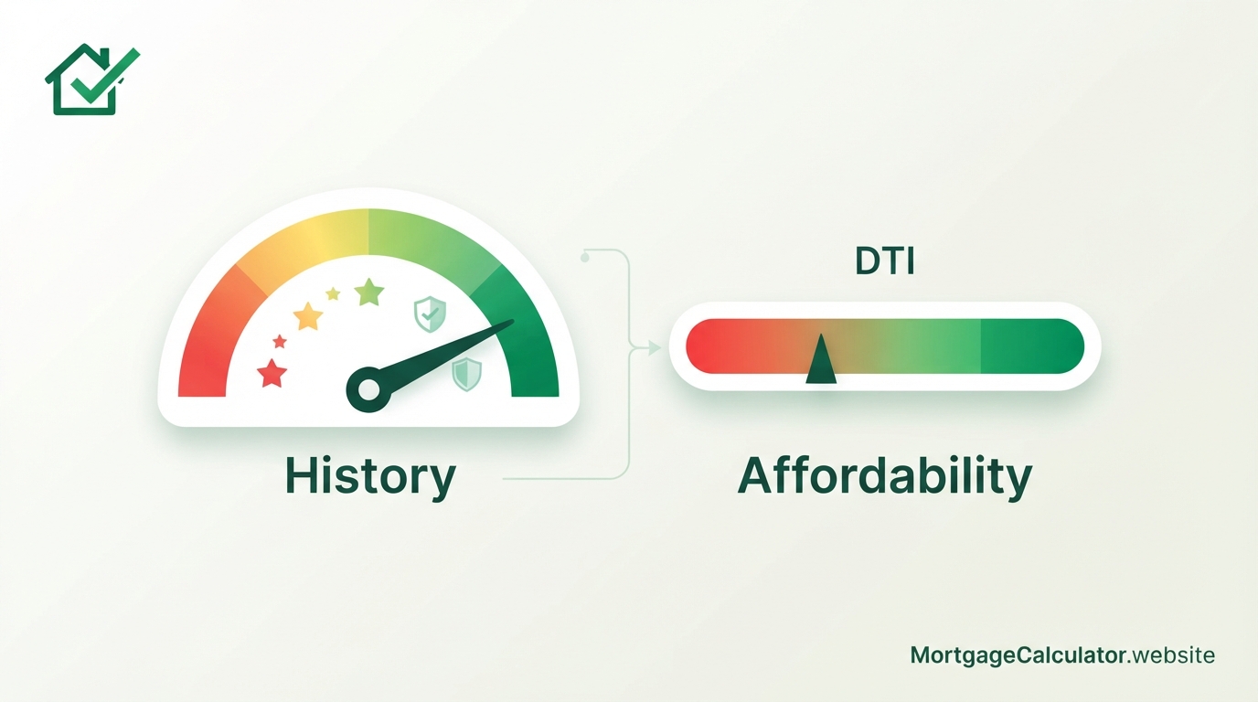 DTI vs credit score, affordability versus payment history