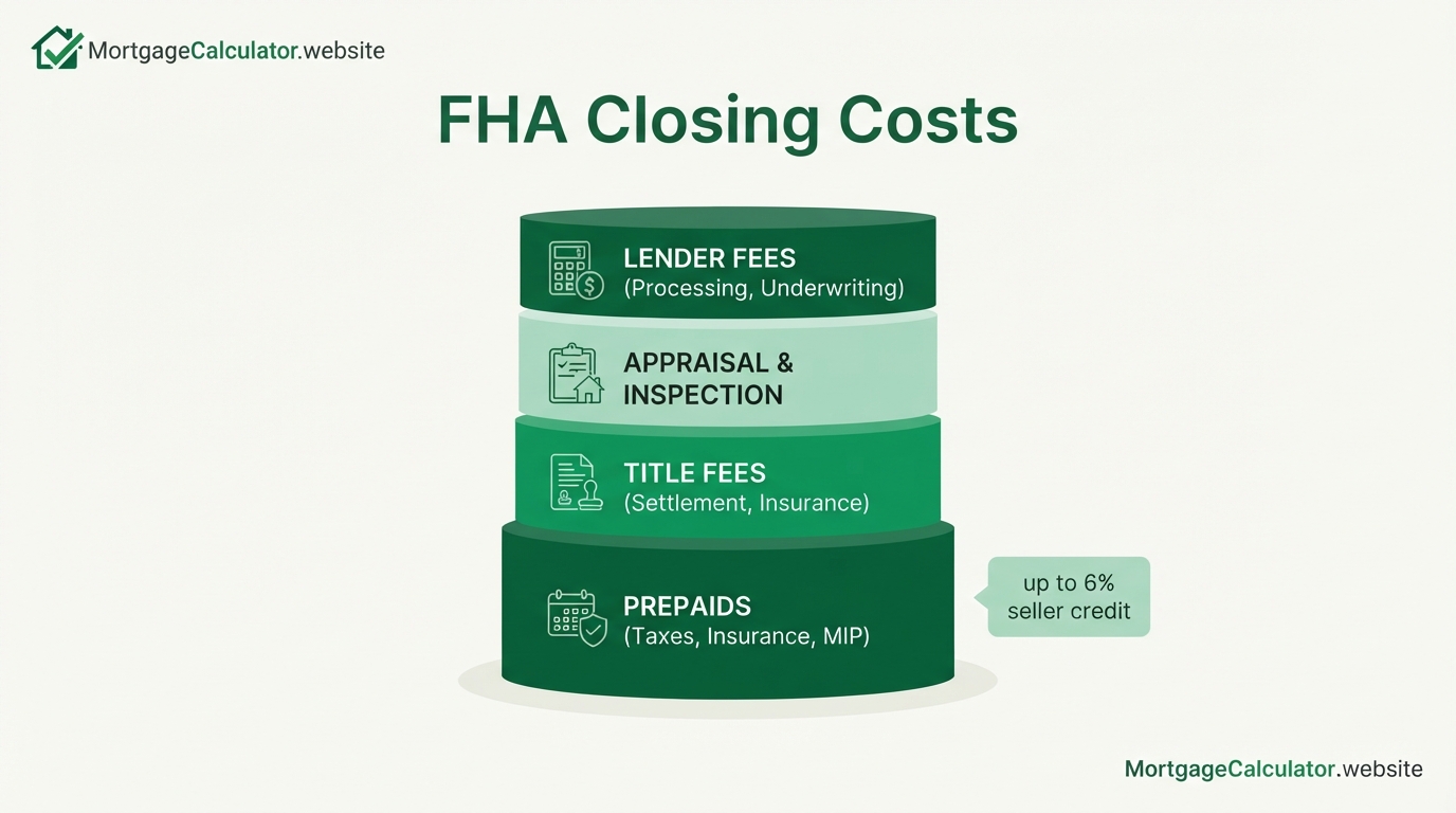 FHA closing costs breakdown of lender, appraisal and title fees