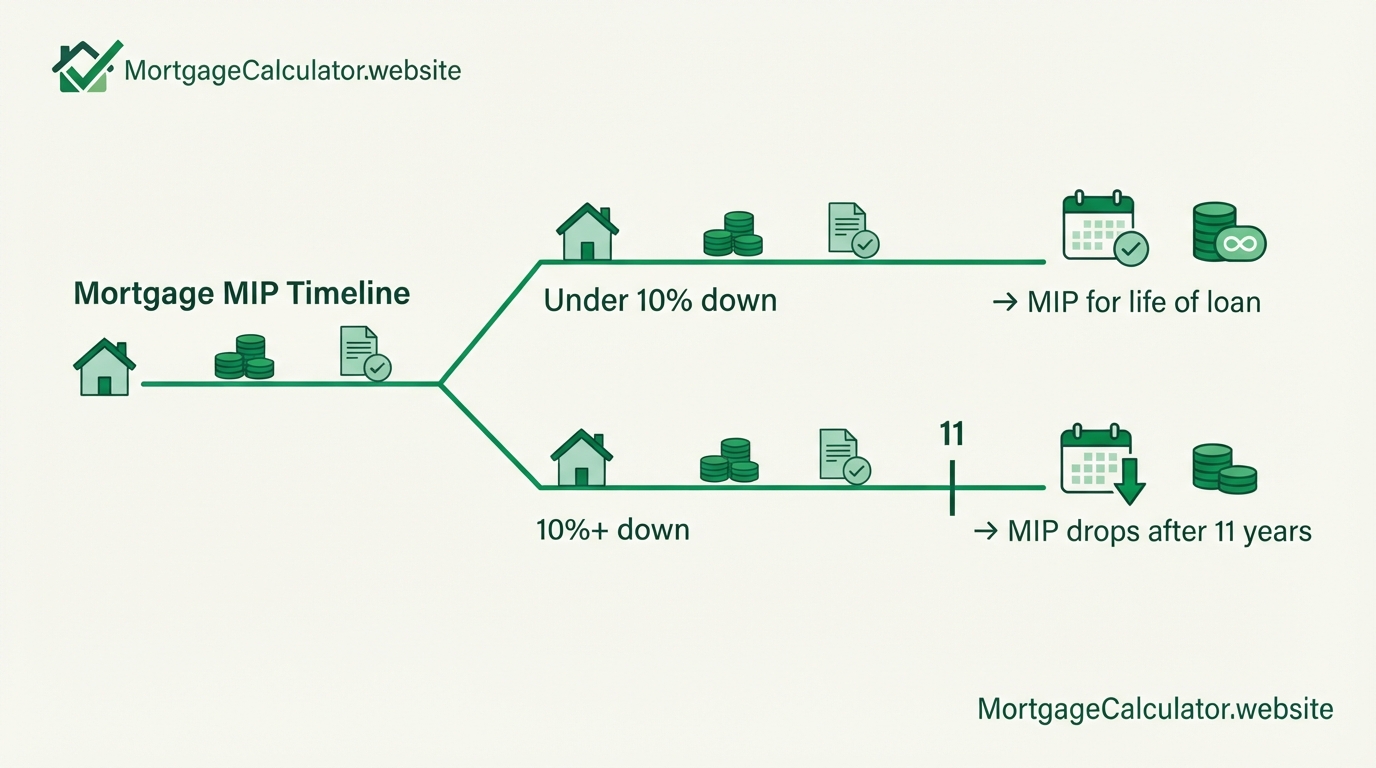 How long FHA MIP lasts by down payment amount