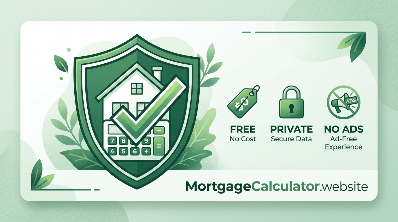 Free private ad-free mortgage calculator