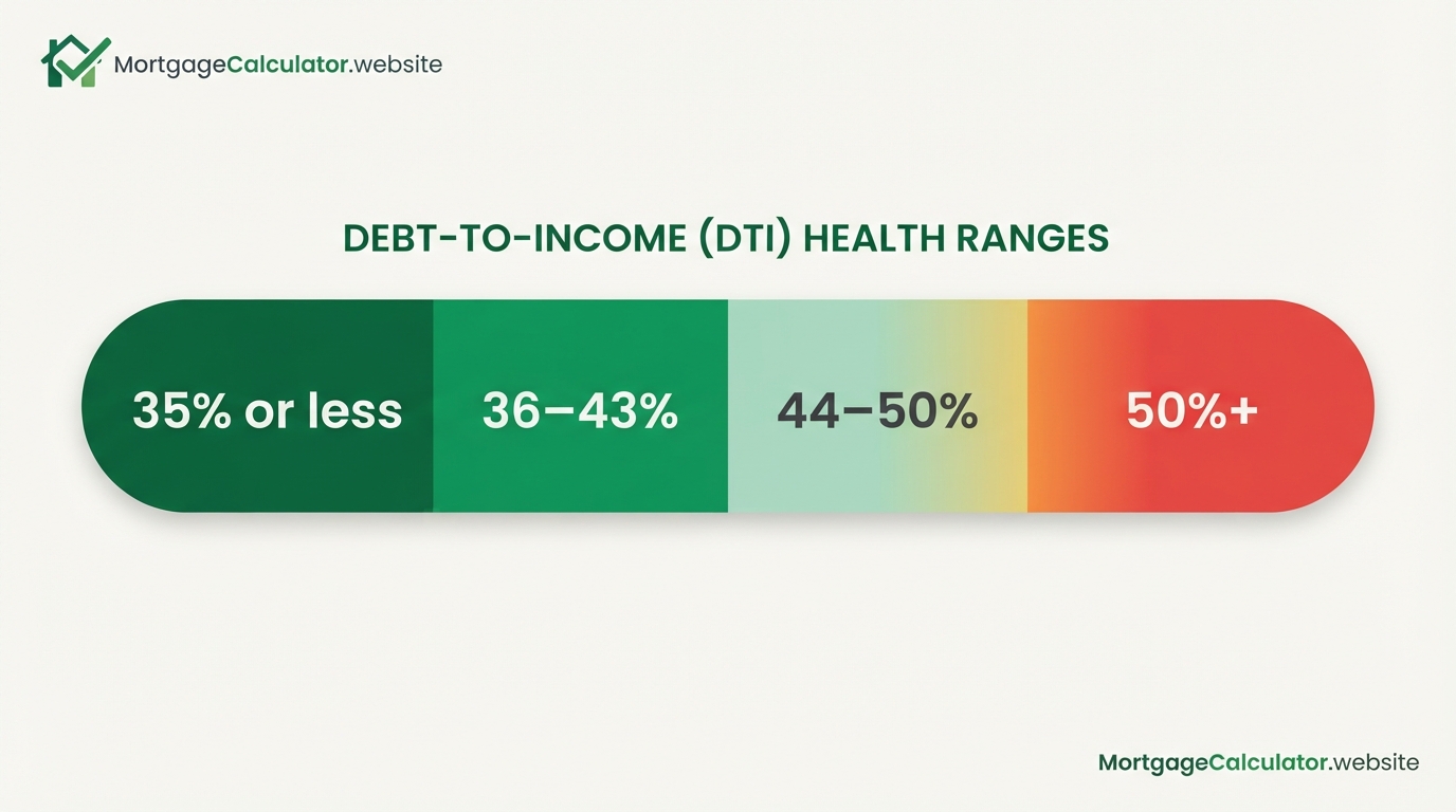 What is a good debt-to-income ratio, DTI health ranges
