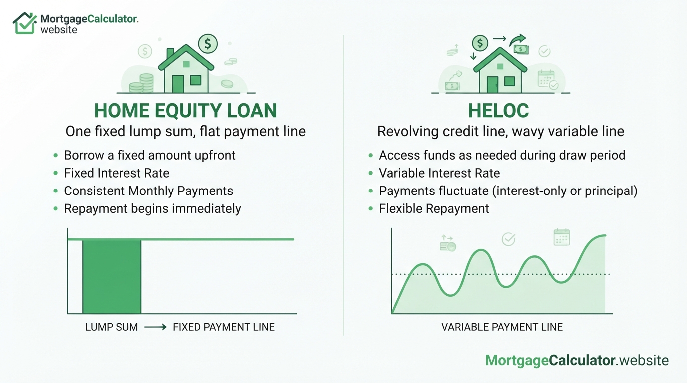 Home equity loan vs HELOC comparison