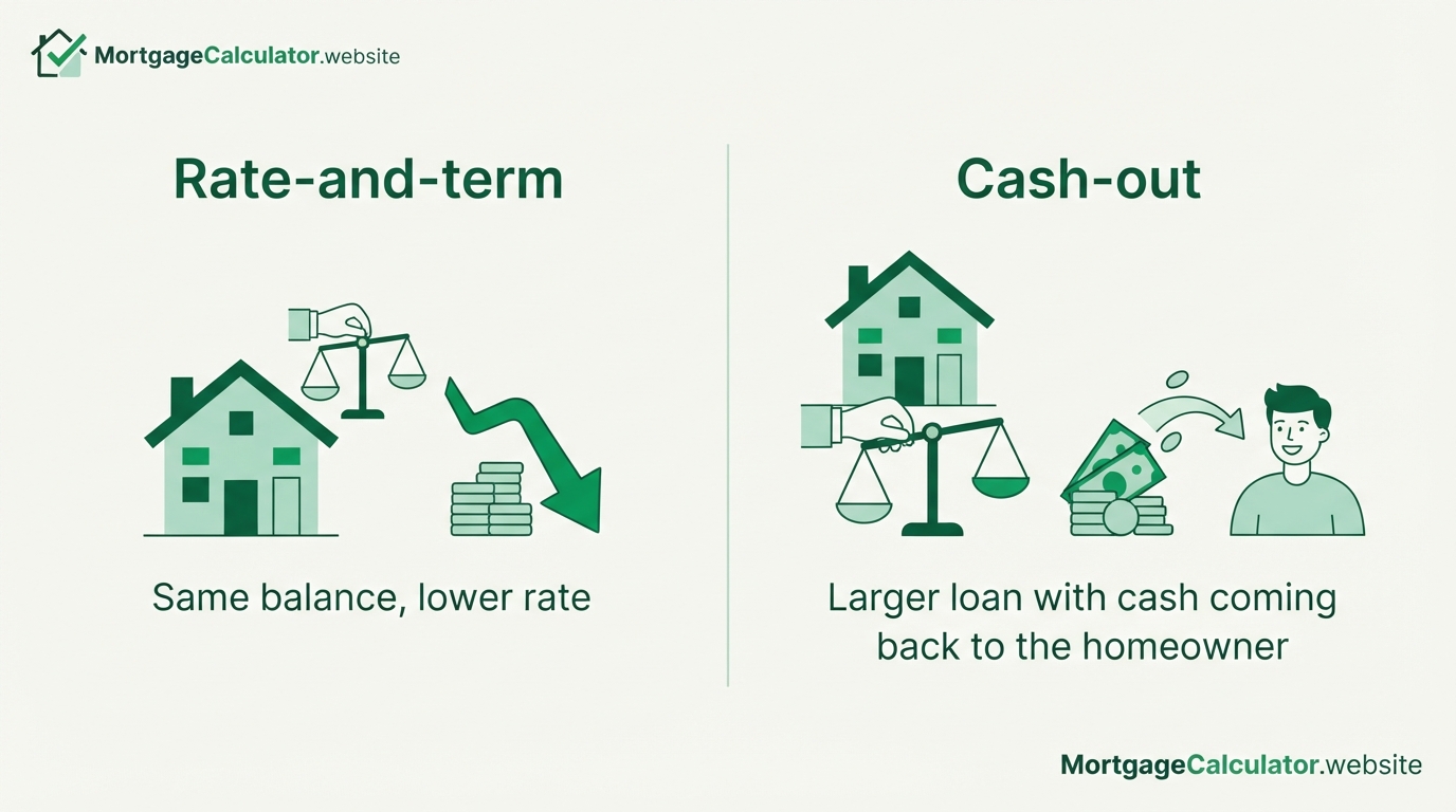 Rate-and-term vs cash-out refinance compared