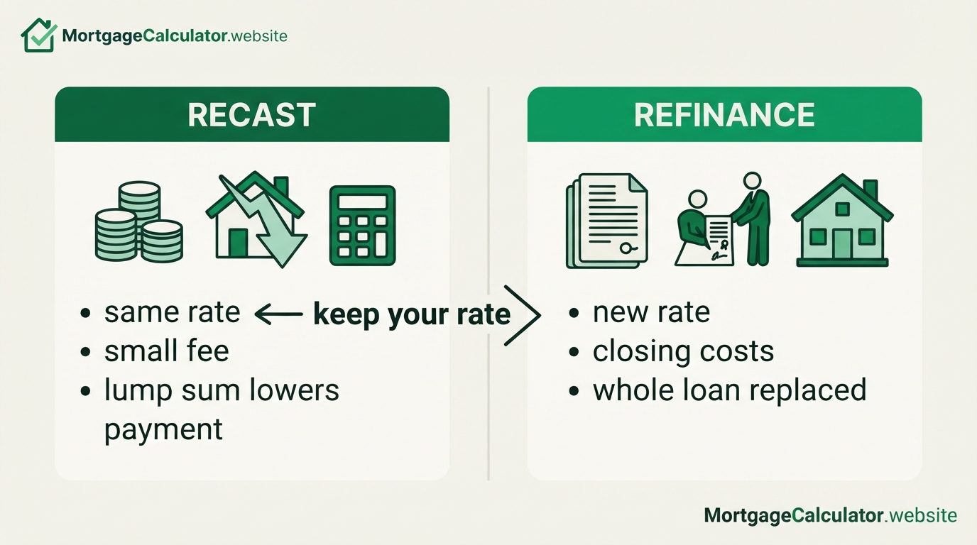 Mortgage recast vs refinance comparison
