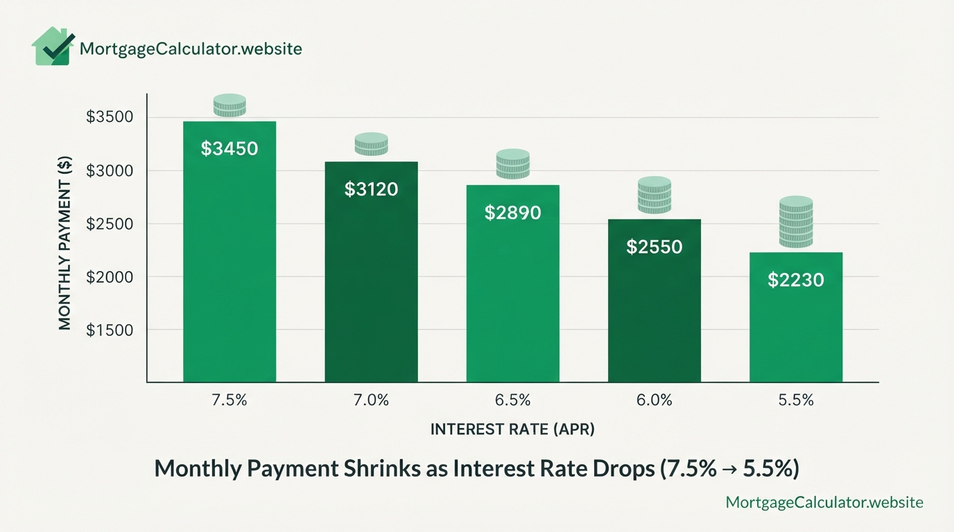Refinance savings by new interest rate